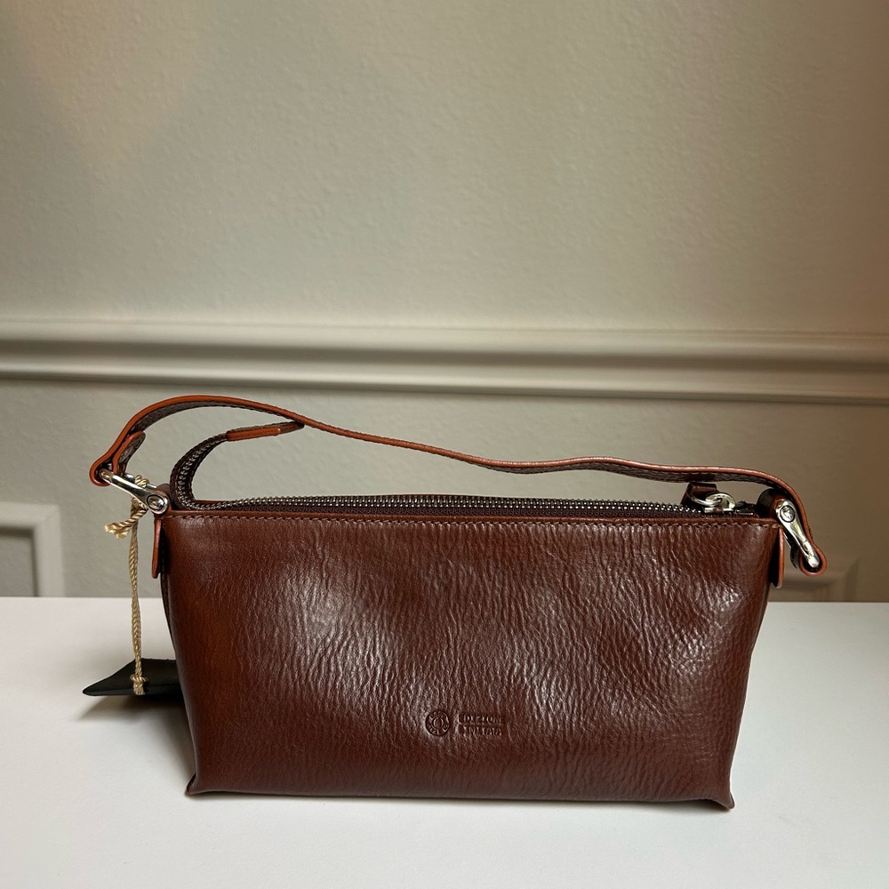 Pierotucci Toscanella Line Brown Leather Mini Handbag Purse, NWT